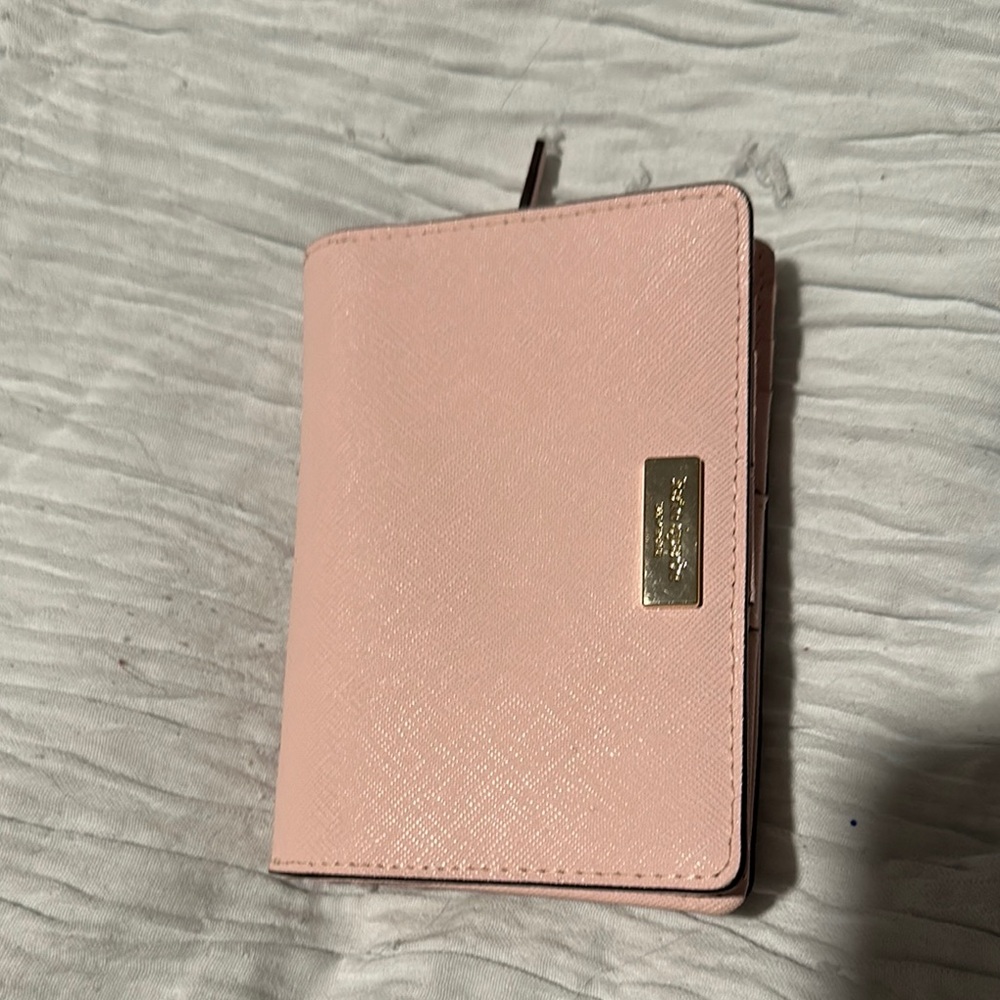 Kate Spade Pink and Gold Wallet with Textured Finish